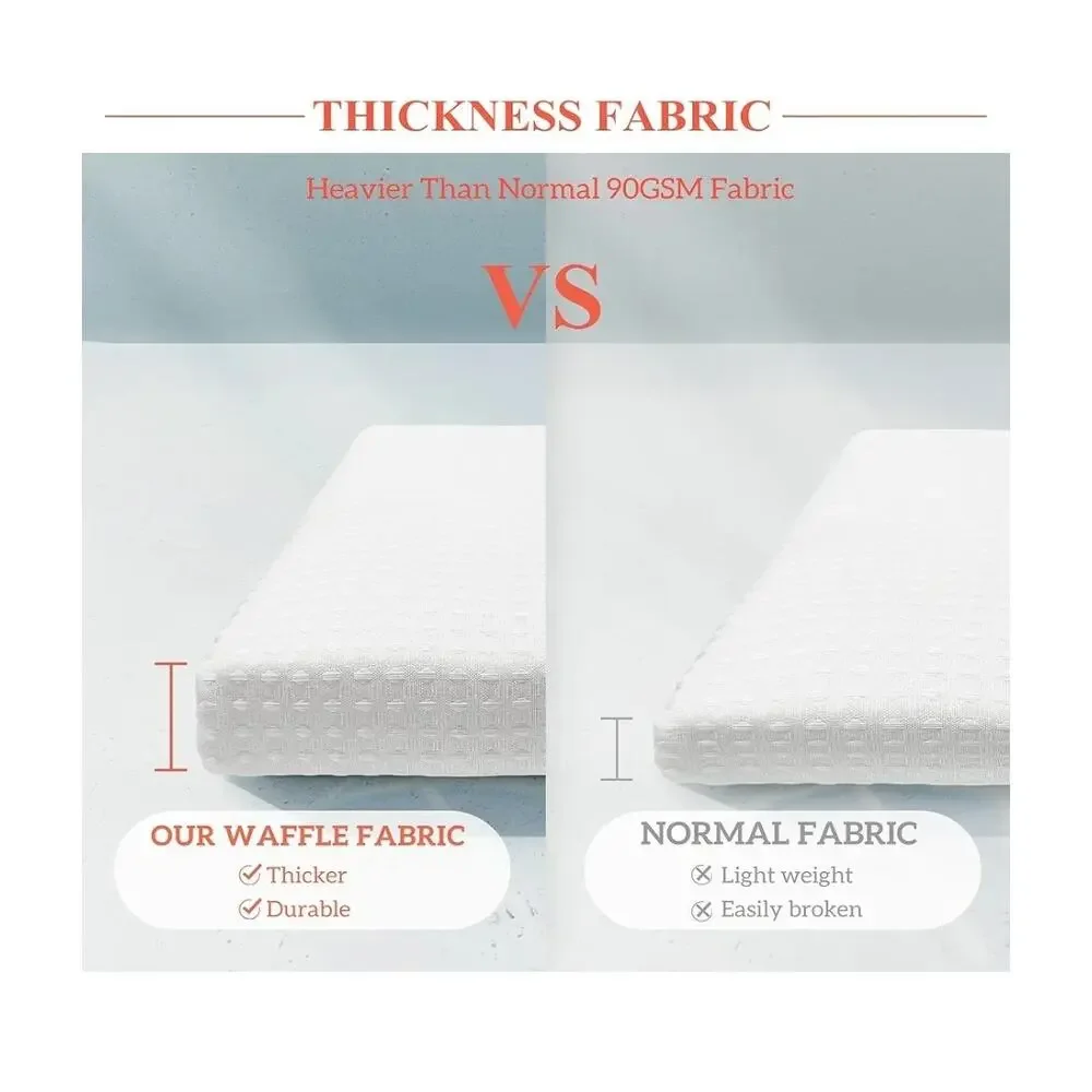 Waffle Weave White Shower Curtain Hotel Luxury Quality for Bathroom Size 71